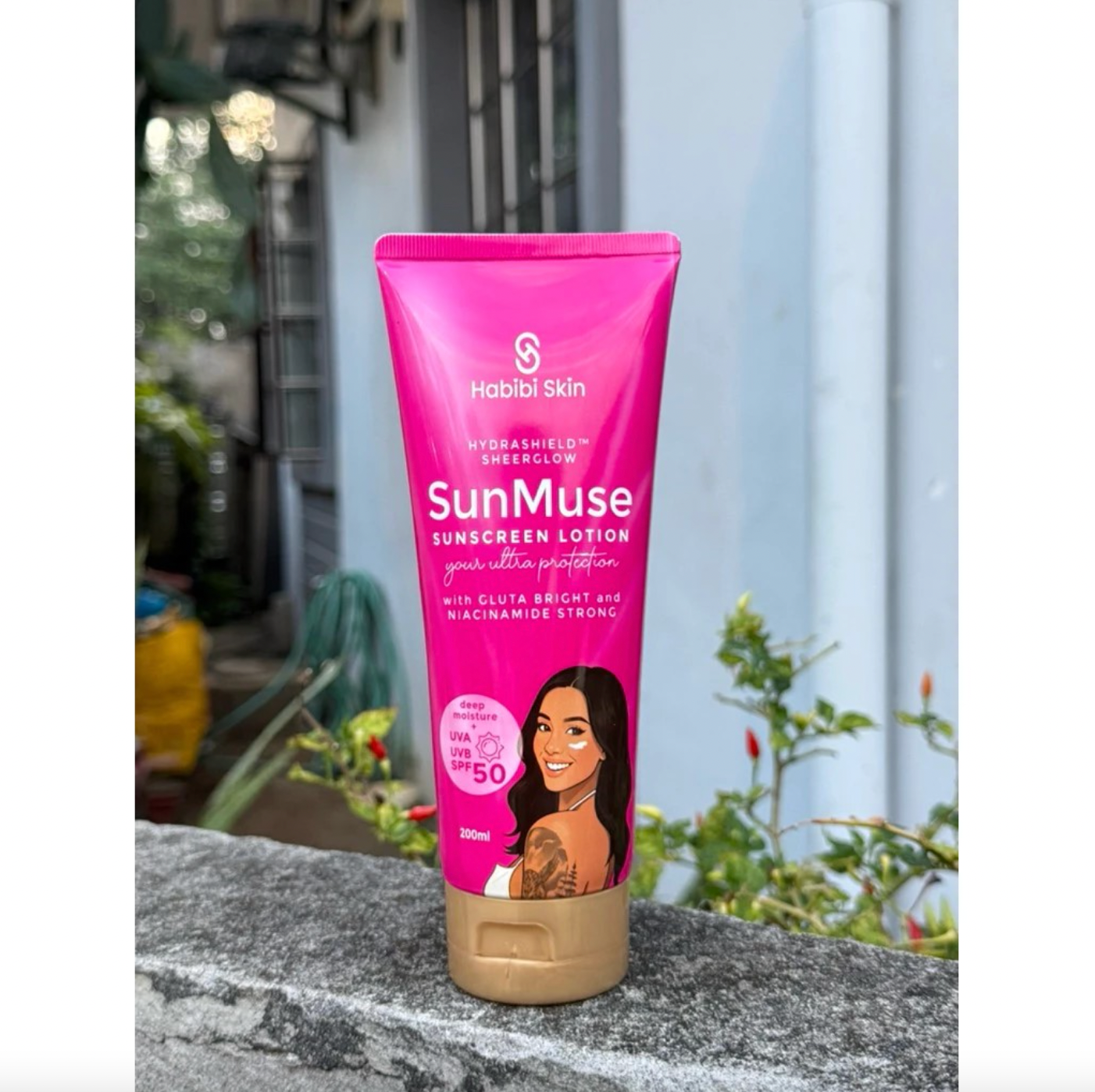 Habibi SunMuse Lotion SPF50 – Whitening, Hydrating & Sun Protection | Glutathione + Niacinamide Daily Body Lotion