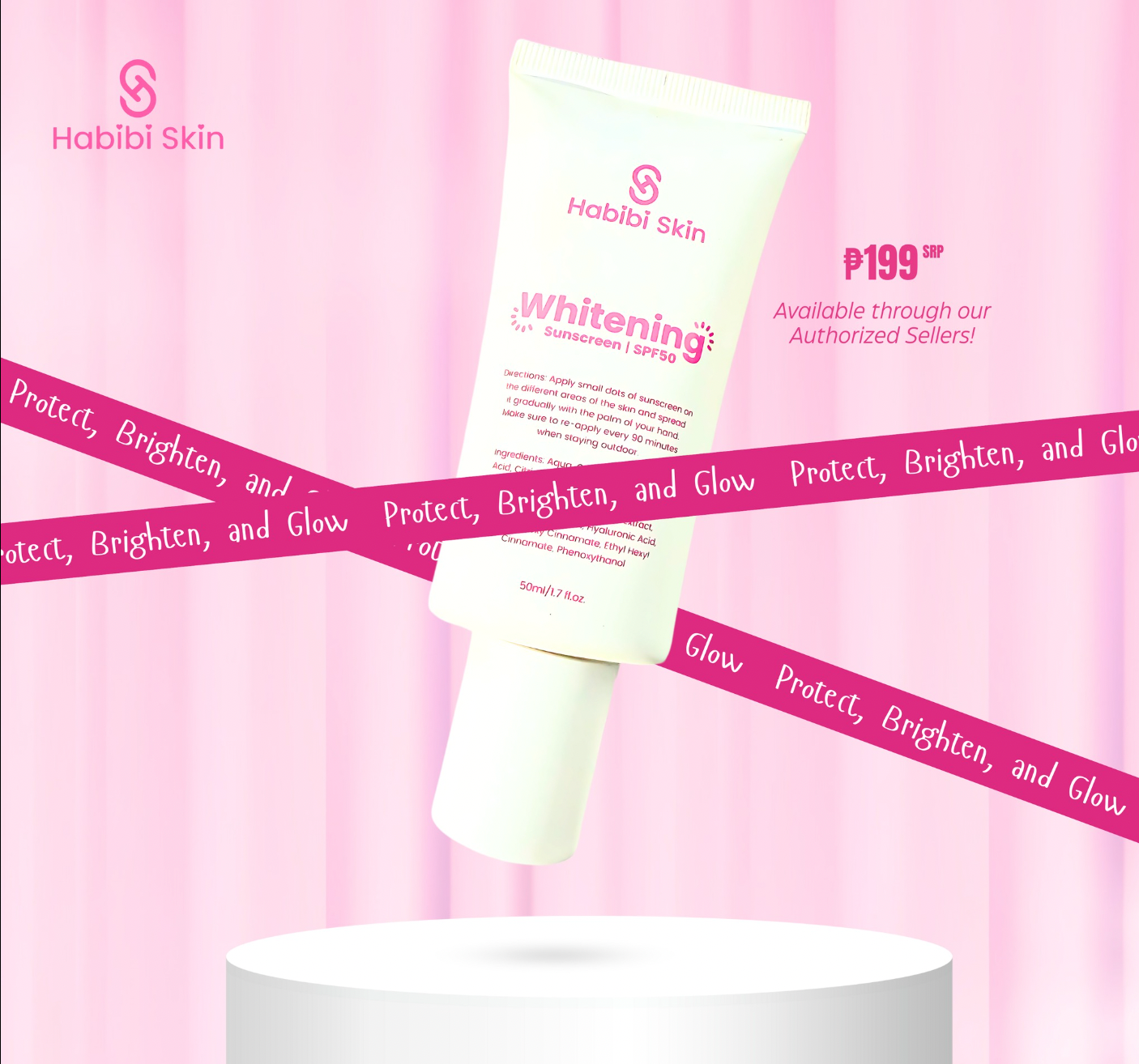 Habibi Skin Whitening Sunscreen SPF50 – Brightening, Anti-Aging & Sun Protection