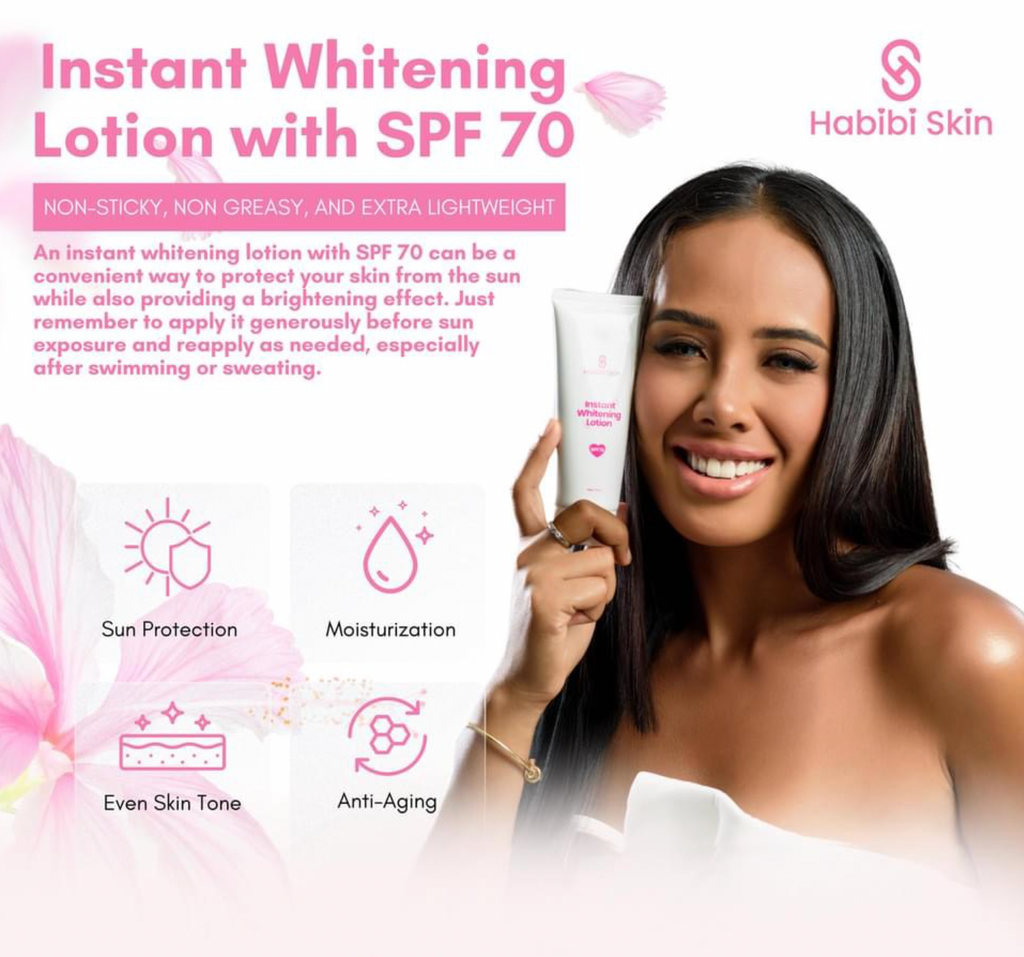 Habibi Skin Instant Whitening Lotion SPF70 – Brightening, Anti-Aging & Sun Protection